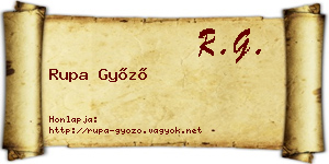 Rupa Győző névjegykártya